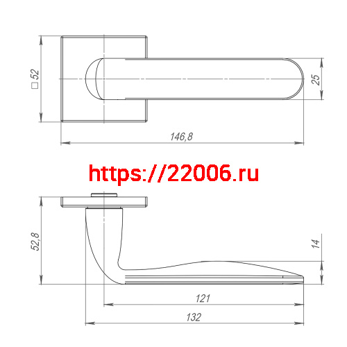 Ручка Punto (Пунто) раздельная K.ARC.Q52.EXTRA BL-24 черный фото 2