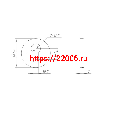 Накладка Punto (Пунто) под цилиндр ET.R.ARC.R52 (ET ARC) CP-8 хром фото 3