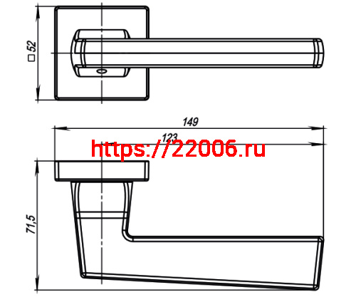 Ручка Armadillo (Армадилло) раздельная K.USQ52.GROOVE (GROOVE USQ5) SN/СР-3 мат.никель/хром фото 4