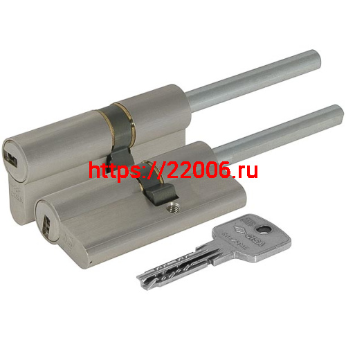 Цилиндровый механизм Cisa (Чиза) под вертушку (дл. шток) ASTRAL ОА317-87.12 (90 мм/55+10+25), НИКЕЛЬ