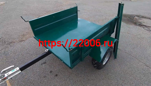 Прицеп для мотовездехода ПМ, съемные борта, кузов 1200х1050х327 мм, 300кг, фаркоп, колеса 8 (Россия) фото 2