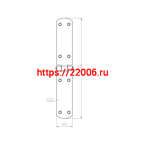 Петля Ajax (Аякс) французская LM/IN250x40x2FR YZN желтый цинк фото 2