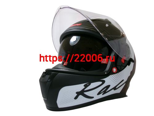 Шлем TVS RACING (Индия) STREET D/V DULL BLACK RED размер M, + пинлок в комплекте, очки фото 7