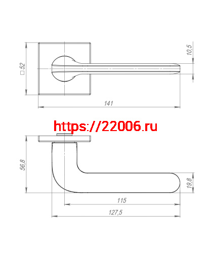 Ручка Punto (Пунто) раздельная K.ARC.Q52.ASPECT CP-8 хром ТРОСИК фото 4