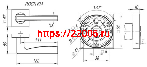 Ручка Fuaro (Фуаро) раздельная K.KM52.ROCK (ROCK KM) AB/GP-7 бронза/золото фото 3