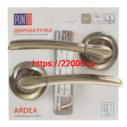 Ручка Punto (Пунто) раздельная ARDEA TL/HD ABG-6 зеленая бронза