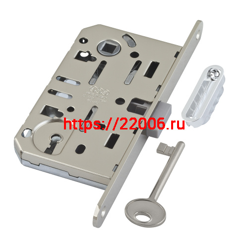 B06101.50.06.640 AGB (АГБ) Корпус врезного замка под кл. (никель) MEDIANA POLARIS с отв. планкой (скин)