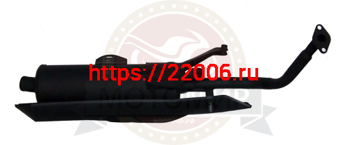 Глушитель скутер ARC в сборе с коленом (053) фото 2 Глушитель скутер ARC в сборе с коленом (053) фото 2