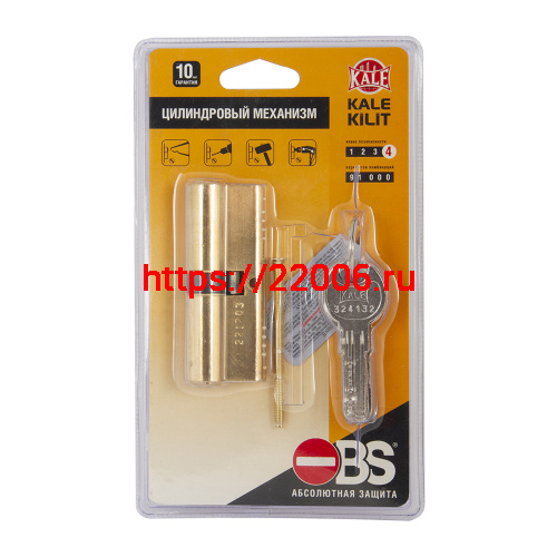 Цилиндровый Kale kilit (Кале килит) механизм 164 OBS SNE/90 (30+10+50) mm латунь 5 кл.