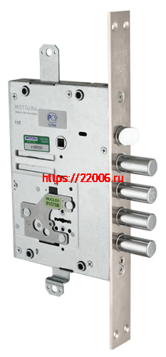 Замок Mottura (Моттура) врезной сувальдный с защёлкой 52.J535M-D MyKey (правый), ключ 40 мм, без накл.