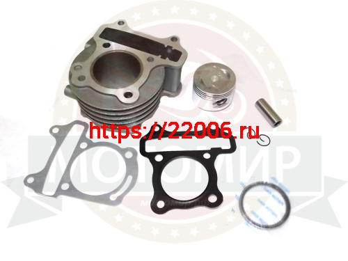 Цилиндр в сборе с поршнем 4-х такт. скутер (100см3 Тюнинг) 50,00 мм (под шпильки 50 см3) пал 15 мм фото 2