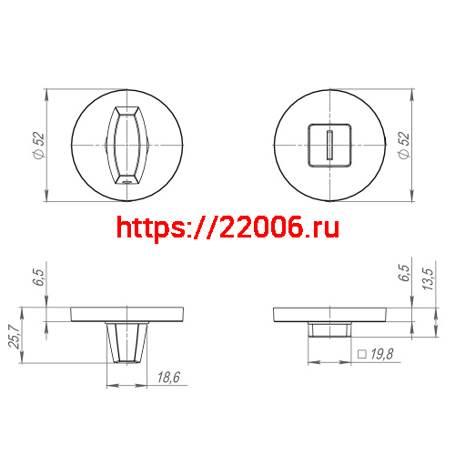 Ручка Fuaro (Фуаро) поворотная BK6.R.SLR52 (BK6 SLR) GR-23 графит фото 3