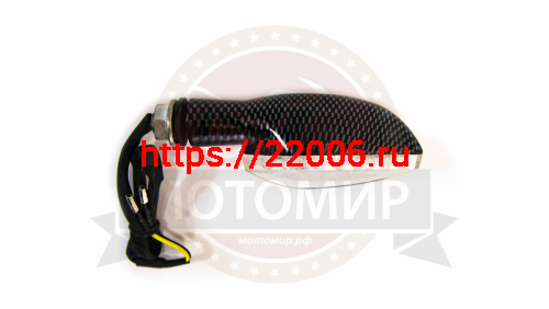 Боковой фонарь (LED) Мини 003 металл  Карбон (ромбик, средний размер) фото 3