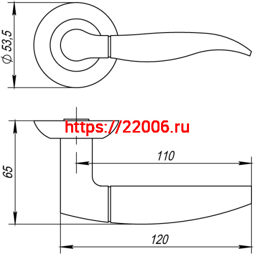 Ручка Punto (Пунто) раздельная PELICAN TL SG/GP-4 матовое золото/золото фото 3