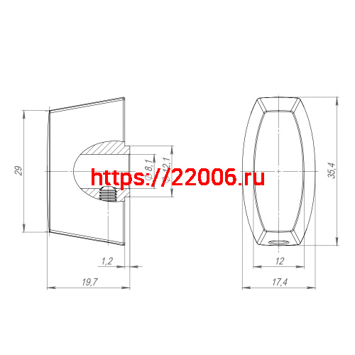 Вертушка Armadillo (Армадилло) на цилиндр T.Knob-Slim BL-26 черный фото 3