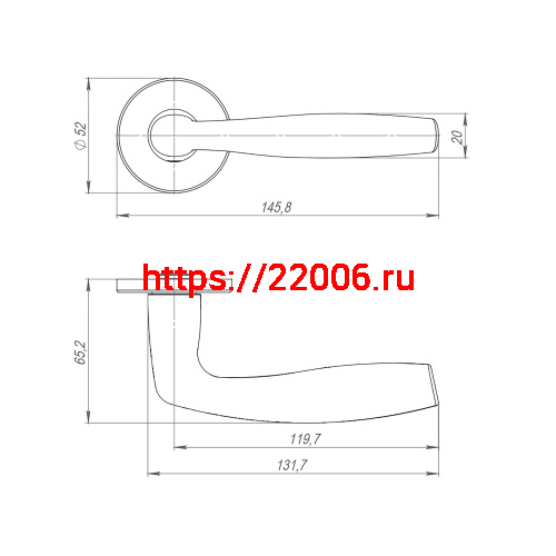 Ручка Punto (Пунто) раздельная R.ARC.R52.FORTUNA BL-24 черный фото 2