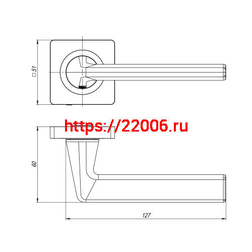 Ручка Ajax (Аякс) раздельная K.JK51.TREND (TREND JK) SSC-16 сатинированный хром фото 2