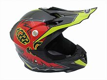 Мотошлем YM-211 KIDS черно-желтый/scull (M)
