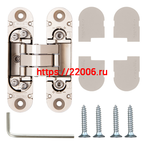 Петля Armadillo (Армадилло) скрытой установки U3D4000 SN (9540UN3D) мат. никель фото 3