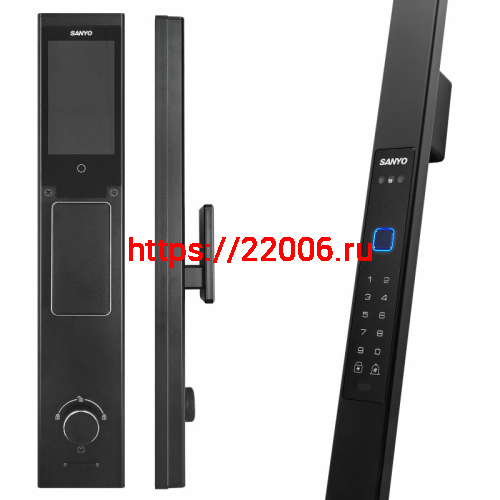 Электронный замок Sanyo D502 UsmartGo DM70 с WiFi, с распознаванием лиц,ручка-скоба 1800 мм, черный