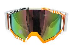 Очки 815-138 оправа белая оранжево-черная, линза радужная