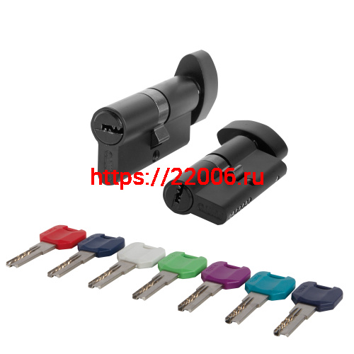 Цилиндровый Punto (Пунто) механизм MaxPro7002Knob52mm(21+10+21) BL черный 7key с вертушкой