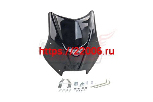 Щиток ветровой (квадр. фара) орг.стекло Alpha, Delta, Zodiak, Dingo (с крепежами) Vagrant