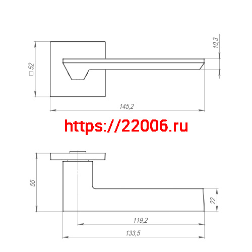 Ручка Ajax (Аякс) раздельная K.JS51.UNITY (UNITY JS) CP-8 хром фото 2