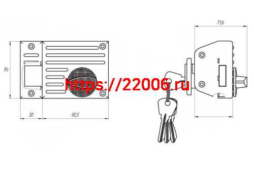 Замок Zenit (Зенит) накладной ЗН1-2.1 (серебро) фото 2