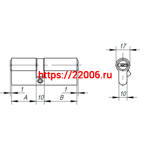Цилиндровый Ajax (Аякс) механизм (AX200/60) AX2000Key60 (25+10+25) CP хром фото 3