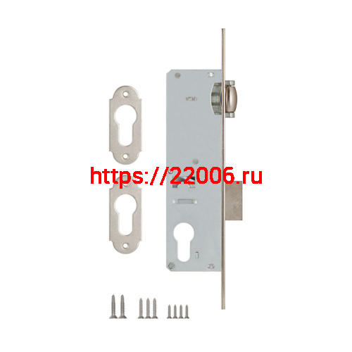 Корпус Kale kilit (Кале килит) узкопрофильного замка с роликовой защёлкой 155/P (35 mm) w/b (хром) (без отв. планки) фото 2