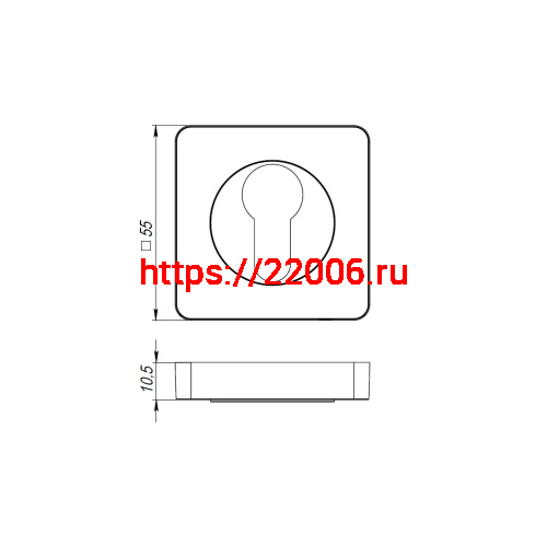 Накладка Armadillo (Армадилло) под цилиндр ET.K.SQ52 (ET/SQ) SN-3 матовый никель фото 4
