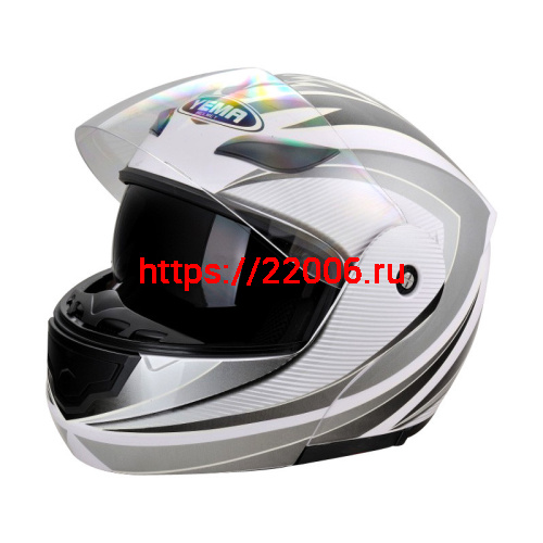 Мотошлем YM-921 белый  (L) c визором