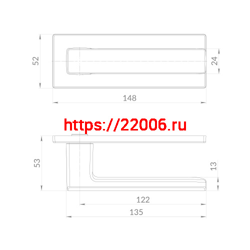 Ручка Punto (Пунто) раздельная K.EST.Q52.MEGA XL SSC-16 сатинированный хром фото 2