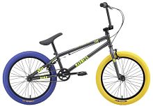 Велосипед 20" Stark'25 Madness BMX 1 (рама ст.,клещ. торм.) графит матов/желтый/синий