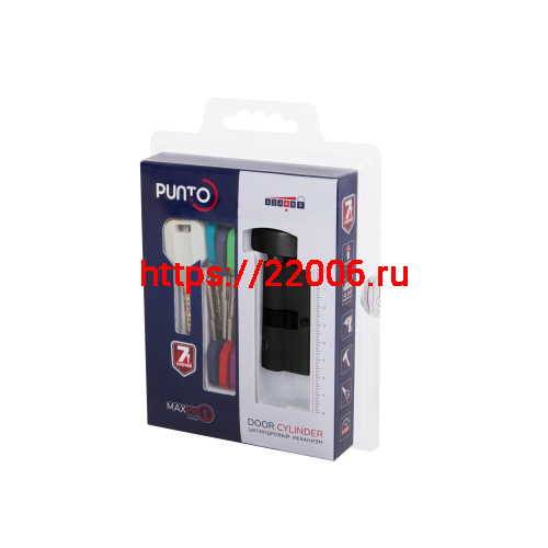 Цилиндровый Punto (Пунто) механизм MaxPro7002Knob52mm(21+10+21) BL черный 7key с вертушкой фото 2