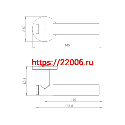 Ручка Armadillo (Армадилло) раздельная R.URS52.ROLL BL-26 черный фото 2