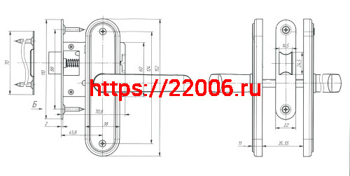 Защелка Absolyute (Абсолют) врезная ЗЩ1-45А (черный) фото 2