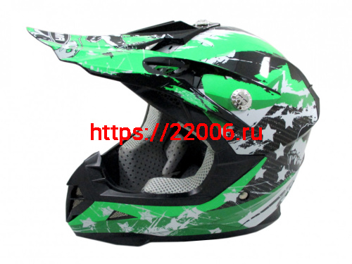 Мотошлем YM-211 KIDS cross черно-зеленый (XL)