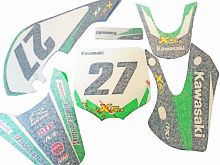 Комплект наклеек на кроссовый мотоцикл KIX Kawasaki