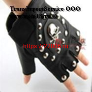 _Перчатки байкерские без пальцев, иск. кожа, с заклепками и черепом _Перчатки байкерские без пальцев, иск. кожа, с заклепками и черепом