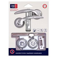 Комплект ручек Punto (Пунто) с защелкой c запиранием LM/A SET72R.TL54.VIOLA/HD SN/CP-3 матовый никель/хром