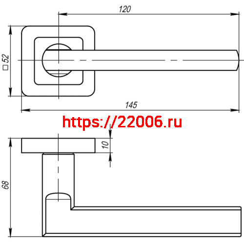 Ручка Punto (Пунто) раздельная K.QR52.PLUTON (PLUTON QR) BL-24 черный фото 2