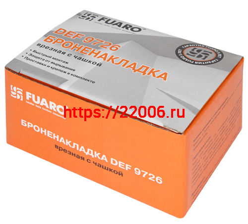 Броненакладка Fuaro (Фуаро) DEF.CRE/OV-set.9726 (DEF 9726) M6x90 врезная с чашкой CP-8 хром фото 3