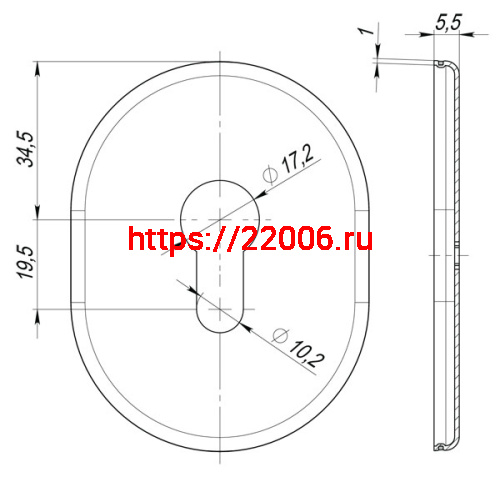 Накладка Fuaro (Фуаро) на цилиндр ESC.C.SF/OV.473 (ESC 473) СР хром фото 3