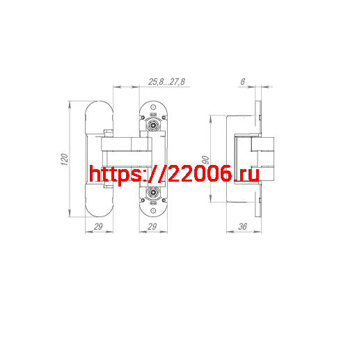 Петля Armadillo (Армадилло) скрытой установки U3D8000.VPG WH белый TECH фото 6