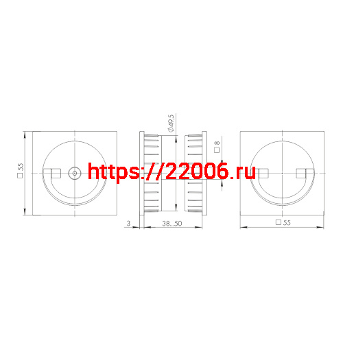 Ручка поворотная Armadillo (Армадилло) для раздвижных дверей SH.QUADRO55.BK8х2 MWSC-33 итальянский тисненый фото 3