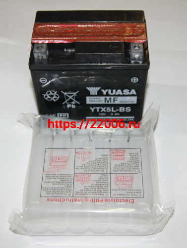 Аккумулятор YUASA MF YTX5L-BS (4Ah) сухозаряженный с электролитом