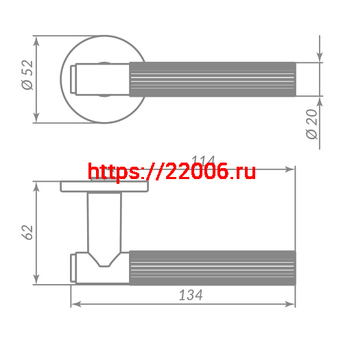Ручка Punto (Пунто) раздельная R.ARC.R52.FORM BL-24 черный фото 2