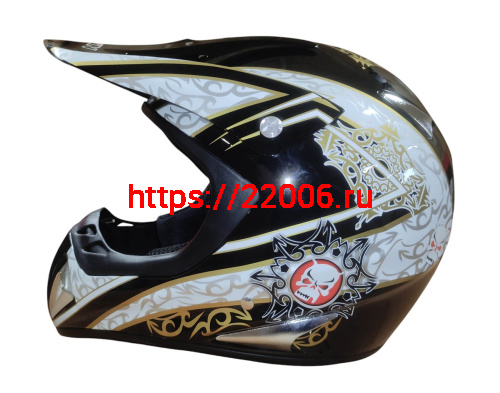 Шлем кроссовый KIRIN K27, черный, черн-бел, зелен-желт, размер XL фото 6